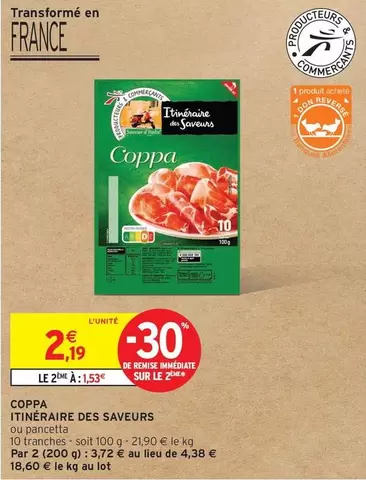 Coppa offre à 2,19€ sur Intermarché Hyper