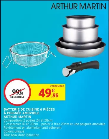 TOUS - Batterie De Cuisine 6 Pièces À Poignée Amovible offre à 49,95€ sur Intermarché Hyper