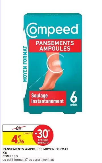 Compeed - Pansements Ampoules Moyen Format offre à 4,76€ sur Intermarché Hyper