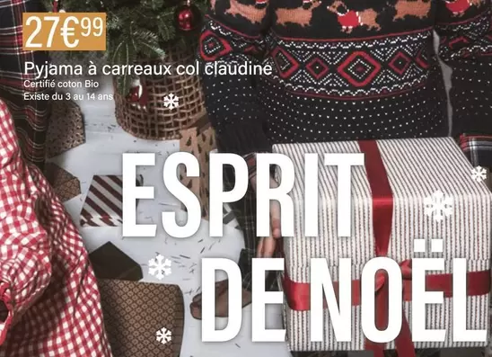 Noel - Pyjama À Carreaux Col Elaudine offre à 27,99€ sur Monoprix