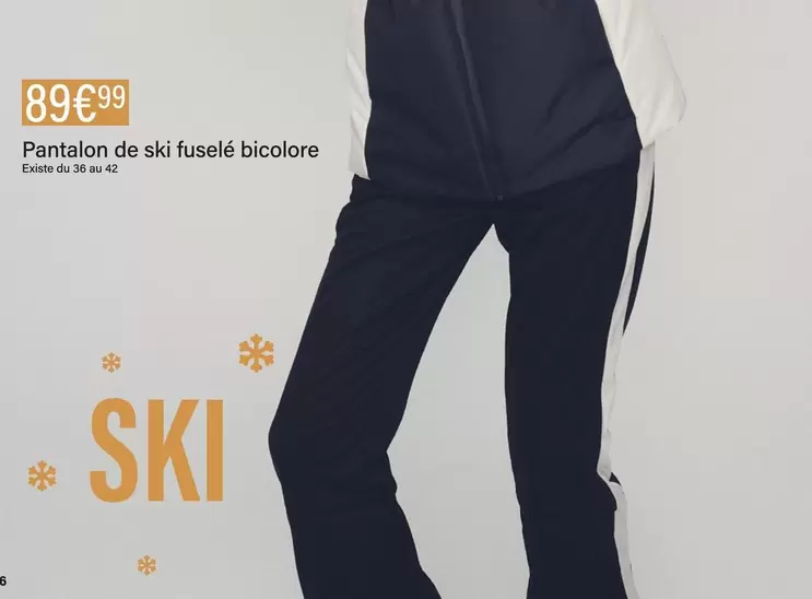 Pantalon De Ski Fusselé Bicolore offre à 89,99€ sur Monoprix