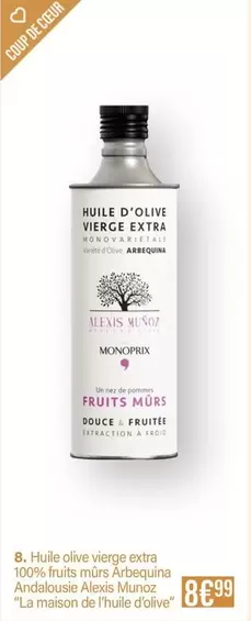 Monoprix - Huile D'olive Vierge Extra offre à 9,99€ sur Monoprix