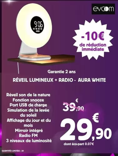 Aura - Aura White offre à 29,9€ sur E.Leclerc