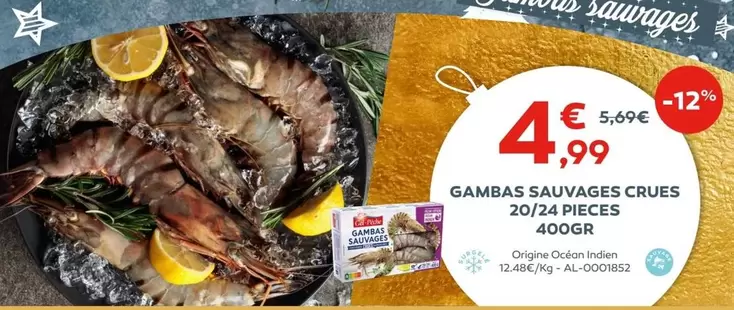 Gambas Sauvages Crues 20/a Pieces offre à 4,99€ sur Cabesto