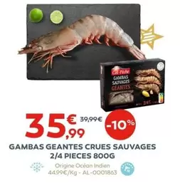 Gambas Geantes Crues Sauvages 2/4 Pieces offre à 35,99€ sur Cabesto