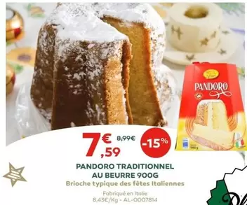 Pandoro Traditionnel Au Beurre offre à 7,59€ sur Cabesto