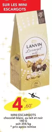 Lanvin - Mini Escargots Chocolat Blanc, Au Lait et Noir - Délices chocolatés en promotion