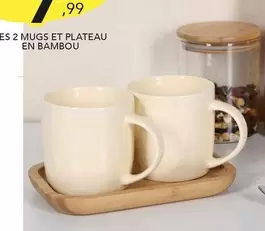 Es 2 Mugs Et Plateau En Bambou