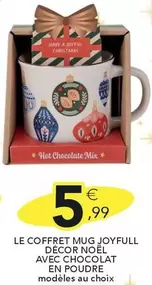 Coffret Mug Joyfull Décor Noël avec Chocolat en Poudre - Un cadeau festif et gourmand pour les fêtes