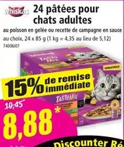 Whiskas - 24 Patées Pour Chats Adultes offre à 8,88€ sur Norma