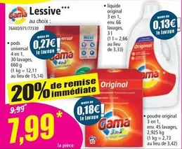 3M - Lessive offre à 7,99€ sur Norma