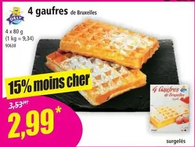 4 Gaufres De Bruxelles offre à 2,99€ sur Norma