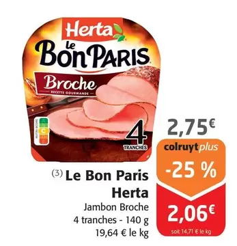 Herta - Le Bon Paris offre à 2,75€ sur Colruyt