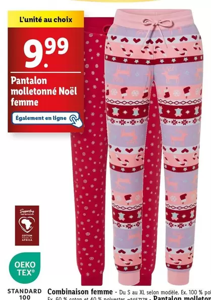 Esmara - Pantalon Molletonné Noël Femme offre à 9,99€ sur Lidl