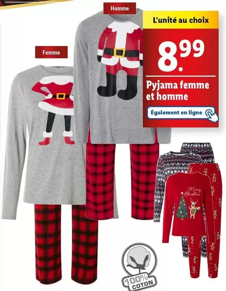 Esmara - Pyjama Femme Et Homme offre à 8,99€ sur Lidl