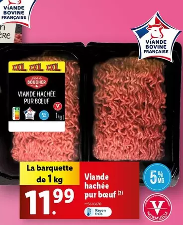 L'Étal Du Boucher - Viande Hachée Pur Bœuf offre à 11,99€ sur Lidl