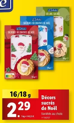 Belbake - Décors Sucrés De Noël offre à 2,29€ sur Lidl