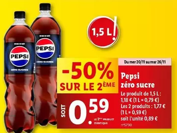 Pepsi - Zéro Sucre offre à 1,18€ sur Lidl