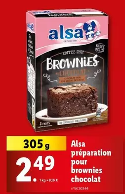 Alsa - Préparation Pour Brownies Chocolat offre à 2,49€ sur Lidl