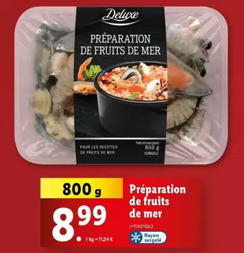 Deluxe - Préparation De Fruits De Mer offre à 8,99€ sur Lidl