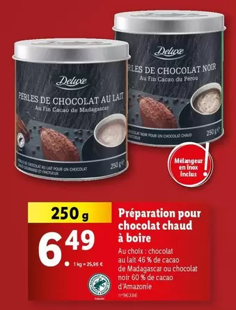 Deluxe - Préparation Pour Chocolat Chaud À Boire offre à 6,49€ sur Lidl