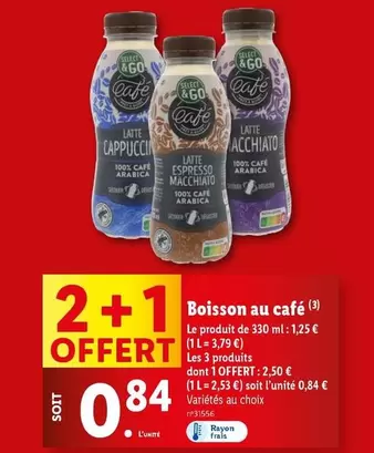 Select & Go - Boisson Au Café offre à 0,84€ sur Lidl