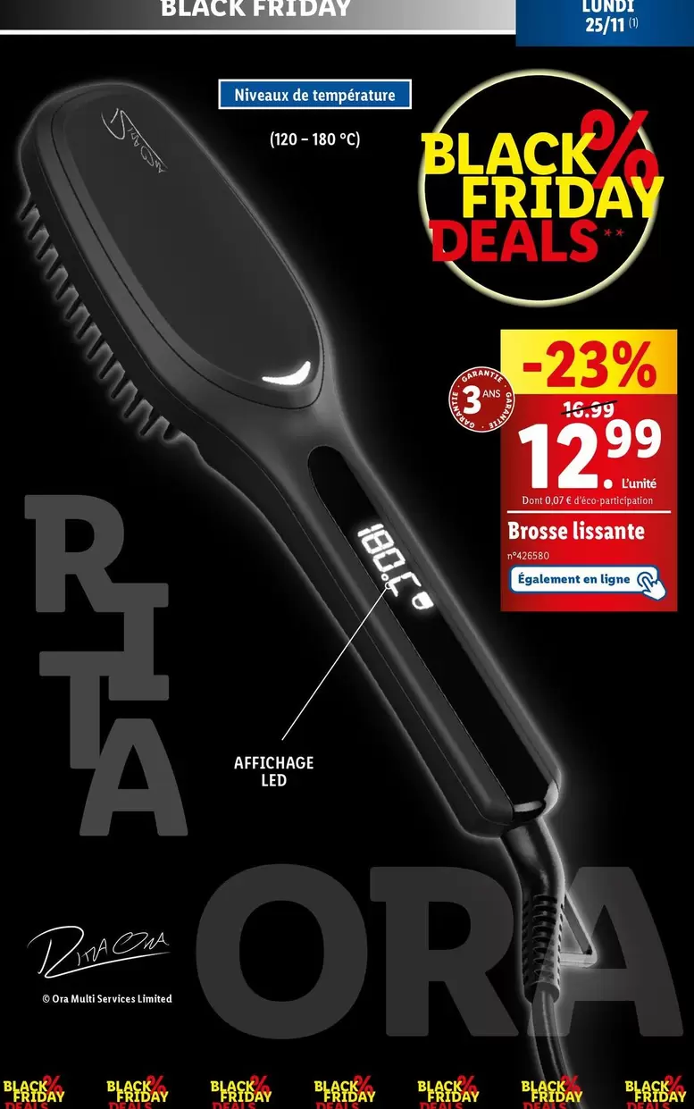 Rita Ora - Brosse Lisante offre à 12,99€ sur Lidl