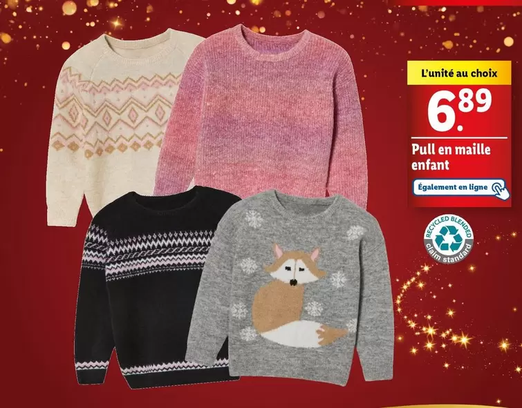 Pull En Maille Enfant offre à 6,89€ sur Lidl