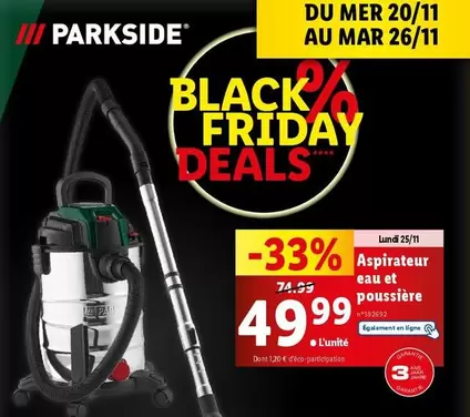 Parkside - Aspirateur Eau Et Poussière offre à 49,99€ sur Lidl