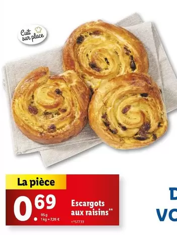 Escargots Aux Raisins offre à 0,69€ sur Lidl