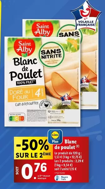 Saint Alby - Blanc De Poulet offre à 1,53€ sur Lidl