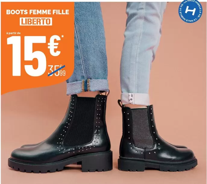 Boots Femme Fille offre à 15€ sur La Halle