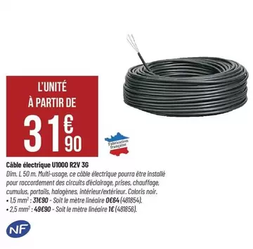 Dim - Câble Électrique U1000 Rzv 36 offre à 31,9€ sur Bricorama