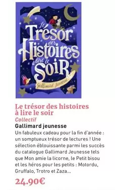 Le Trésor Des Histoires À Lire Le Soir offre à 24,9€ sur Furet du Nord