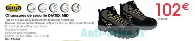 Chaussures De Sécurié Diatex Mid offre à 102€ sur Brico Pro