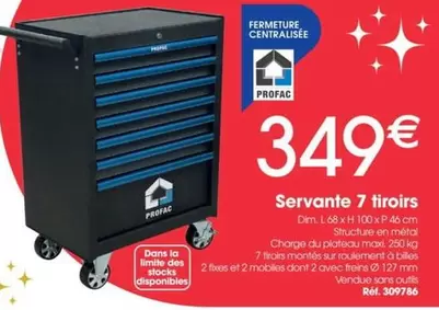 Servante 7 Tiroirs offre à 349€ sur Brico Pro