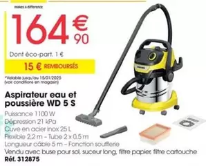 WD - Aspirateur Eau Et Poussière  5 S offre à 164,9€ sur Brico Pro