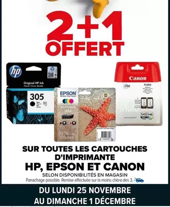 HP/Epson/Canon - Sur Toutes Les Cartouches D'Imprimante offre sur Carrefour City