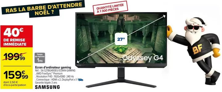 Samsung - Ecran D'Ordinateur Gaming offre à 159,99€ sur Carrefour City