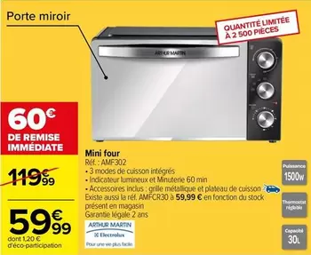 Arthur Martin - Mini Four offre à 59,99€ sur Carrefour City