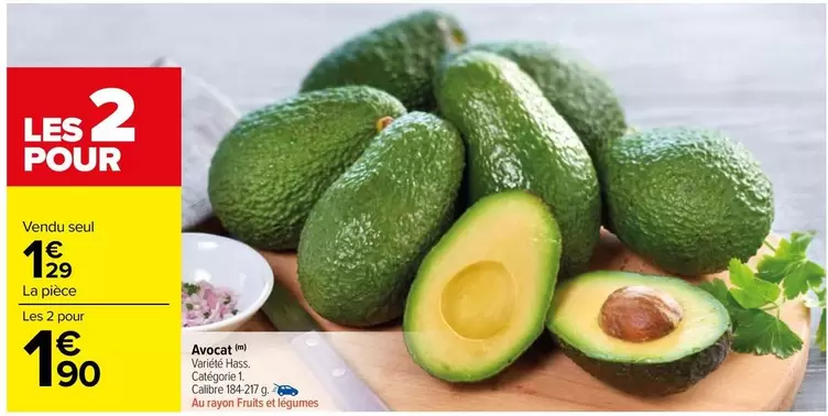 Avocat offre à 1,29€ sur Carrefour Market