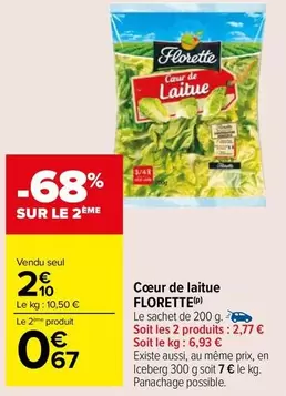 Florette - Cœur De Laitue offre à 2,1€ sur Carrefour Market