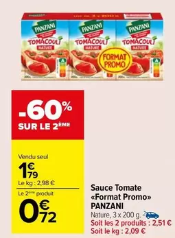 Panzani - Sauce Tomate Format Promo offre à 1,79€ sur Carrefour Market