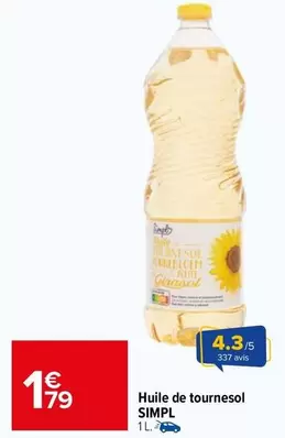 Simpl - Huile De Tournesol offre à 1,79€ sur Carrefour Market