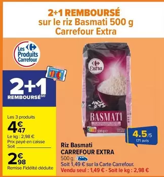 Carrefour - Riz Basmati offre à 2,98€ sur Carrefour Market