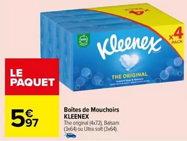 Kleenex - Boîtes De Mouchoirs offre à 5,97€ sur Carrefour Market