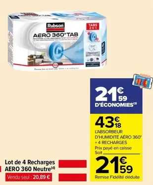 L'alsorbeur D'Humidute Aero 360° offre à 21,59€ sur Carrefour Market