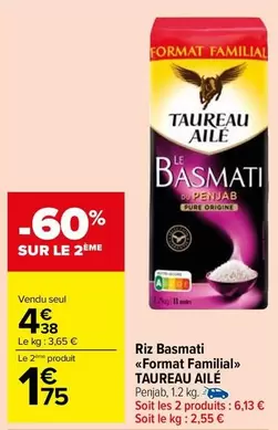 Taureau Ailé - Riz Basmati offre à 4,38€ sur Carrefour Market