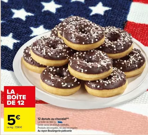 Donuts - 12  Au Chocolat offre à 5€ sur Carrefour