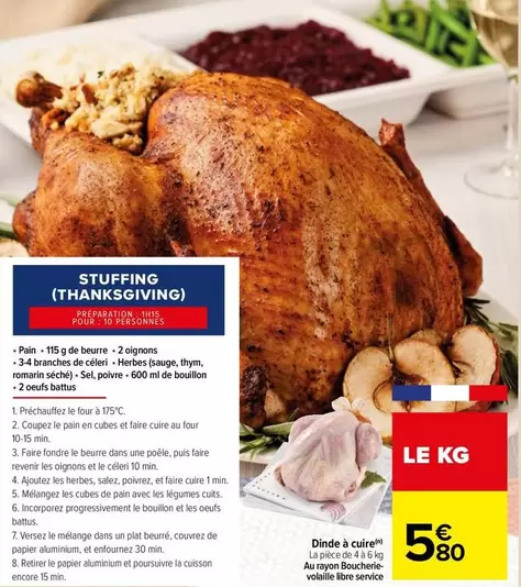 Dinde À Cuire offre à 5,8€ sur Carrefour